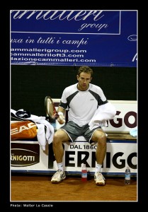 Uno dei giocatori del Torneo Internazionale Challenger 2011 a Caltanissetta