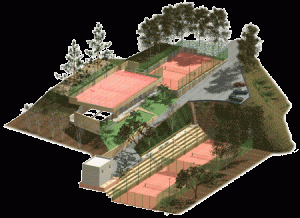 Realizzazione grafica 3d del Tennis Club di Caltanissetta. Progetto realizzato dall'Architetto Marco Argentati